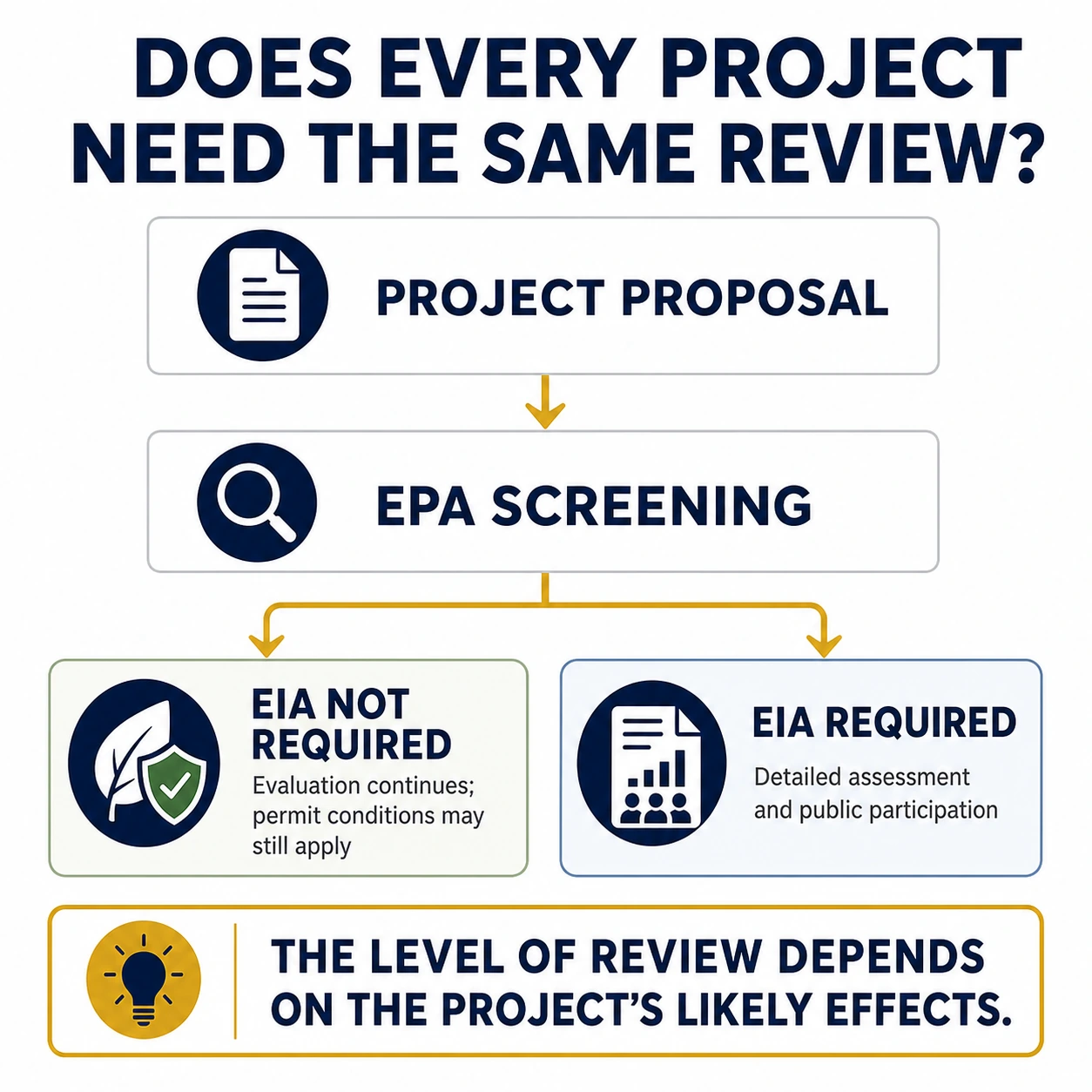 Environmental review paths showing when a full environmental impact assessment may be required.
