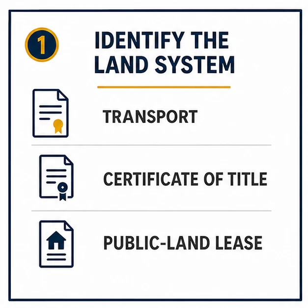 Three land systems in Guyana: transport, certificate of title and public-land lease.