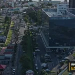 Aerial view of Guyana’s built environment from Invest Guyana’s approved drone archive.