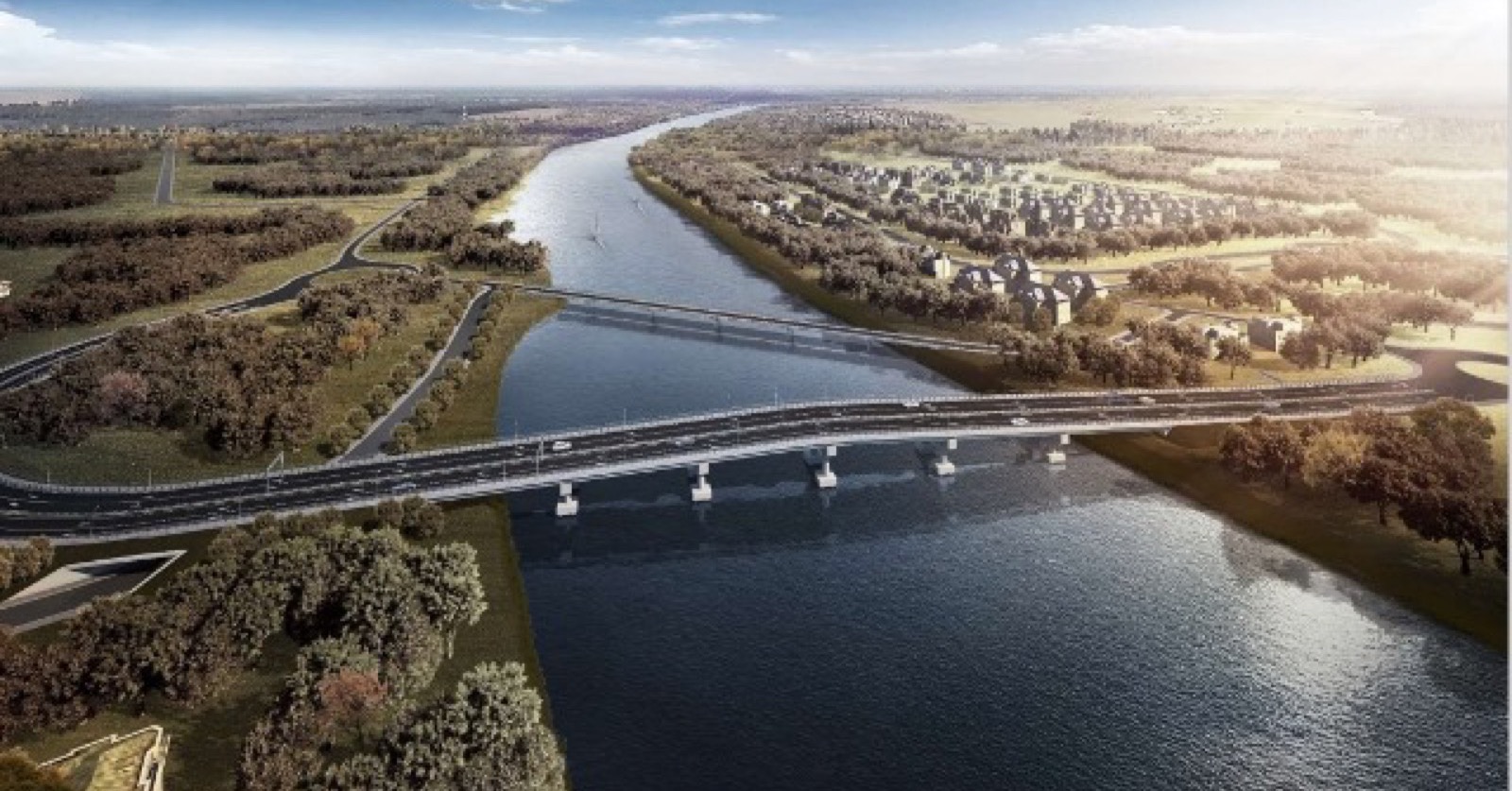 Artistic impression of the new four-lane Wismar–Mackenzie Bridge in Linden