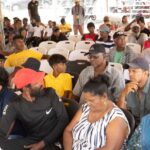 Farmers attending an engagement on agricultural land and production issues in Region Five
