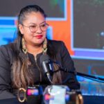 Minister of Amerindian Affairs Sarah Browne-Shadeek speaking during a podcast interview