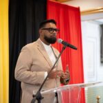 President Irfaan Ali speaking at a Guyanese diaspora forum in New York on 24 September 2026.