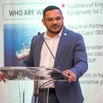 Natural Resources Minister Vickram Bharrat speaking at an earlier event
