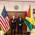 President Irfaan Ali meets United States Secretary of Commerce Howard Lutnick during investment discussions in Washington, DC.