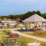 Gazebos, walking paths, seating and a play area at the upgraded Number 63 Beach park