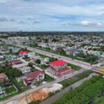 DPI file aerial photograph of a section of Guyana's East Bank corridor