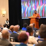 President Irfaan Ali addresses Caribbean shipping and logistics stakeholders at the 2026 Caribbean Shipping Association conference in Georgetown.