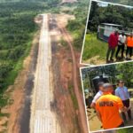Aerial view of the completed Matthews Ridge Airstrip runway in Region One, Guyana.